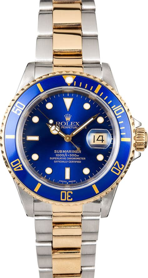 blue and gold sumbmariner rolex